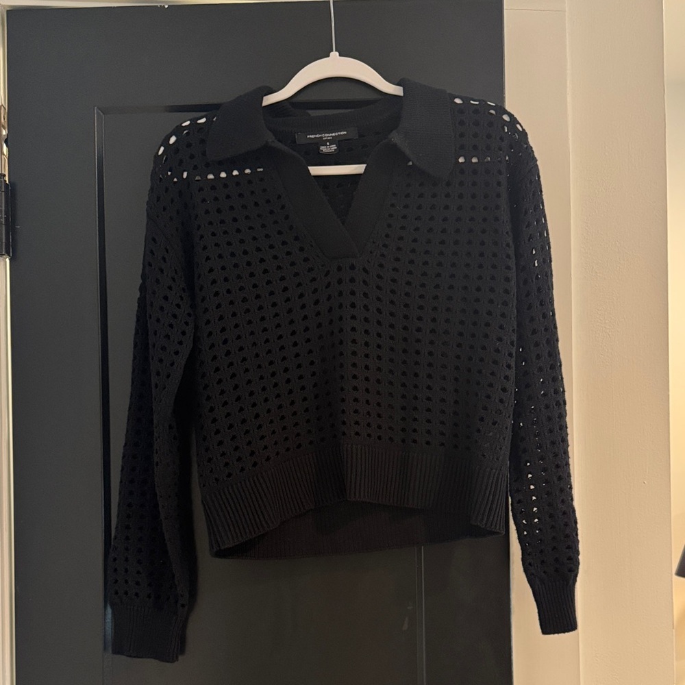 French Connection Black Knit Top
